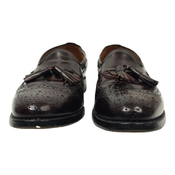 Allen Edmonds Manchester Tassel Wingtip Loafer Mens Size 10 AA Leather Burgundy - Picture 4 of 12